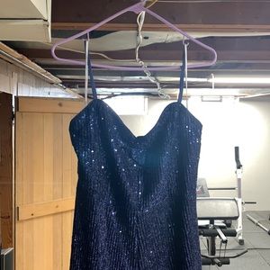 Navy sequin jumpsuit